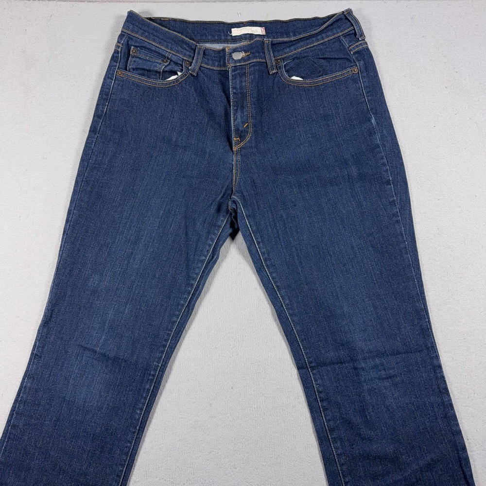 Vintage Levis 505 Jeans Women 10 Long Blue Dark Wash Straight Leg Stretch Denim - Picture 2 of 11